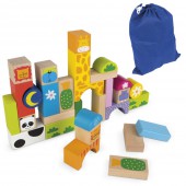 Wooden blocks zoo. COLORBABY