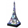 Disney Eiffel tower, night. 3D.