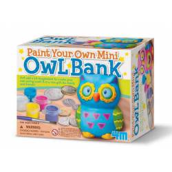 Paint your own mini owl bank.