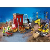 Mini Excavator with Building Section.