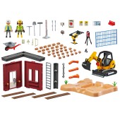 Mini Excavator with Building Section.