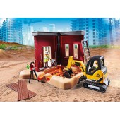 Mini Excavator with Building Section.