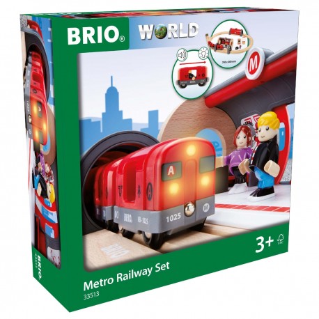 Set de red ferroviaria con metro.