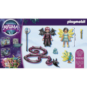 Ayuma.  Crystal Fairy y Bat Fairy con animales del alma.