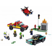 Fire rescue and police chase, Lego City.