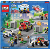 Fire rescue and police chase, Lego City.