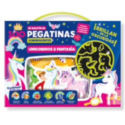 100 pegatinas. Unicornios y fantasía luminiscentes.