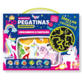 100 pegatinas. Unicornios y fantasía luminiscentes.