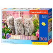 Three grey kittens. 300 pcs.