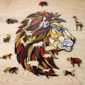 Wooden puzzle. Lion. EWA