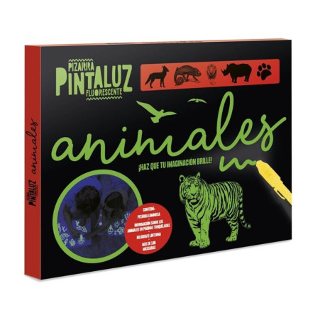 Fluorescent blackboard: Animals.