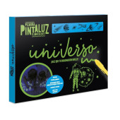 Pizarra Pintaluz Fluorescente. Universo.