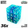 D 6 12 mm Dice, green/turquoise.