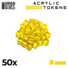 Yellow cube tokens.