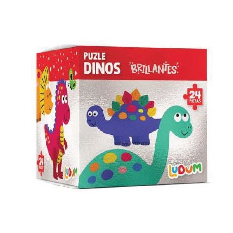 Puzle de dinosaurios. Brillantes.