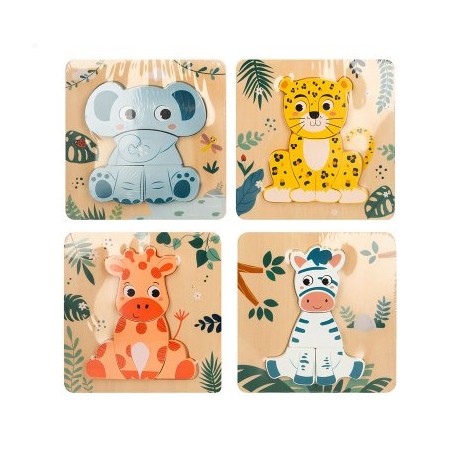 Puzzle 3D animales.