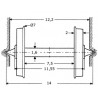 Axles for wagons (x2). MFTRAIN 90005